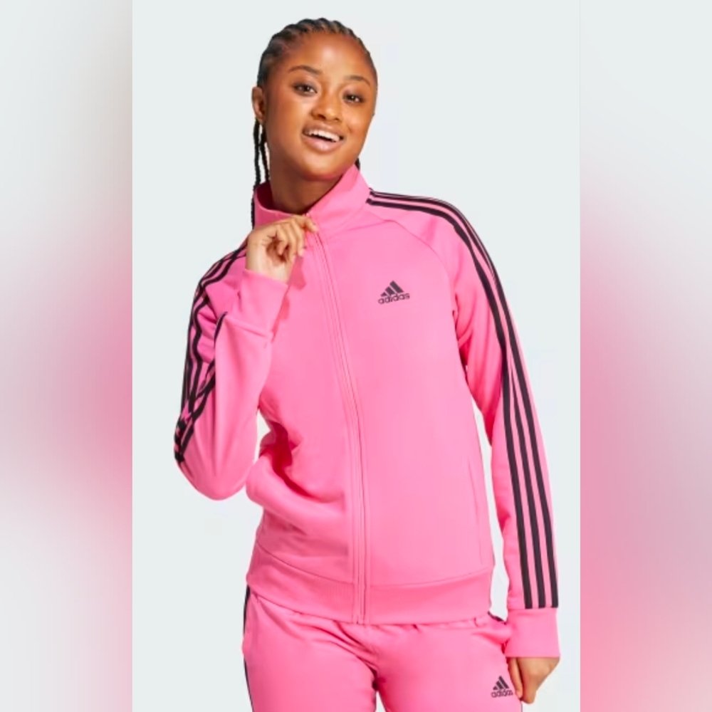 Adidas Women's Pink/Black Track Jacket